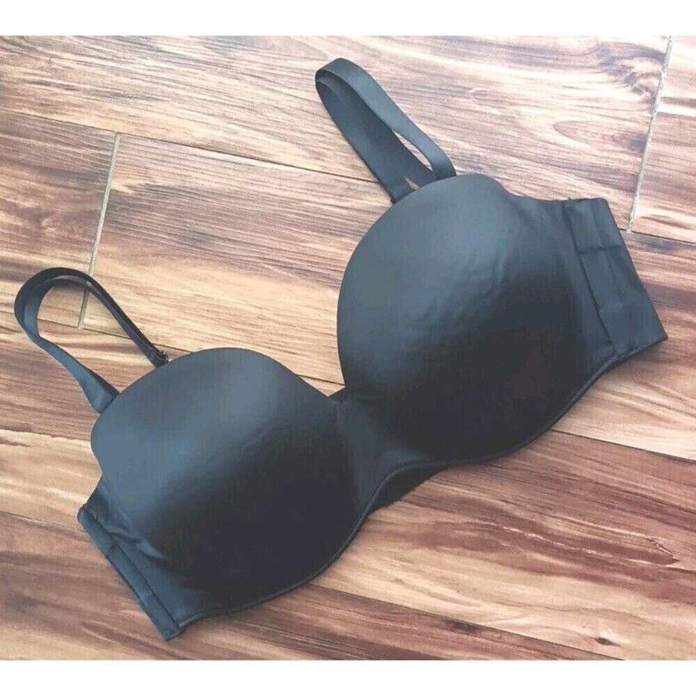 Cacique Smooth Boost Strapless Bra Size 44DDD Black Push Up Convertible Straps